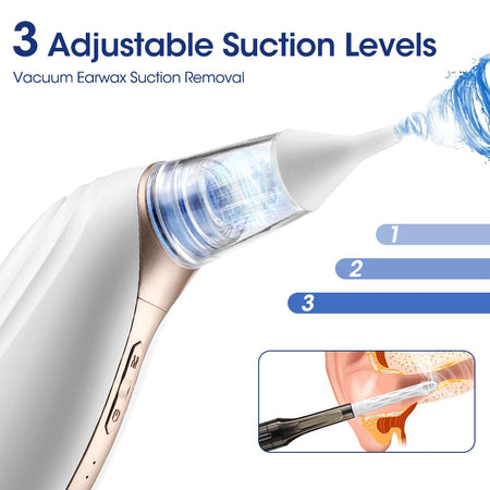3 Modes Ear Wax Vacuum Removal Set - Adjustable Suction