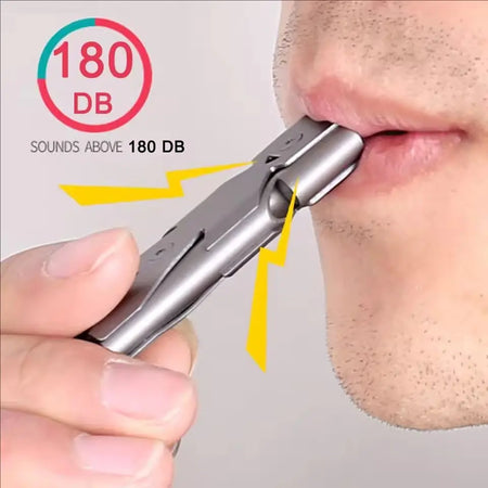 Double Pipe Whistle Pendant Keychain &ndash; High Decibel Portable