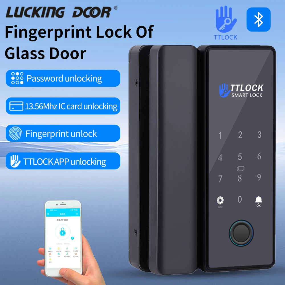 K190SJ-TTO TTLOCK APP Glass Door Lock &ndash; Biometric Access