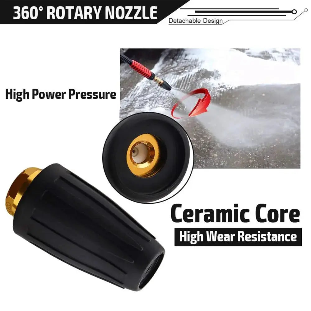 Turbo Nozzle for Pressure Washer 360° Rotating with 1/4" Quick Connector, 3600 PSI, Orifice 2.5/3.0/3.5/4.0 GPM by InterCyprus Trading Ltd