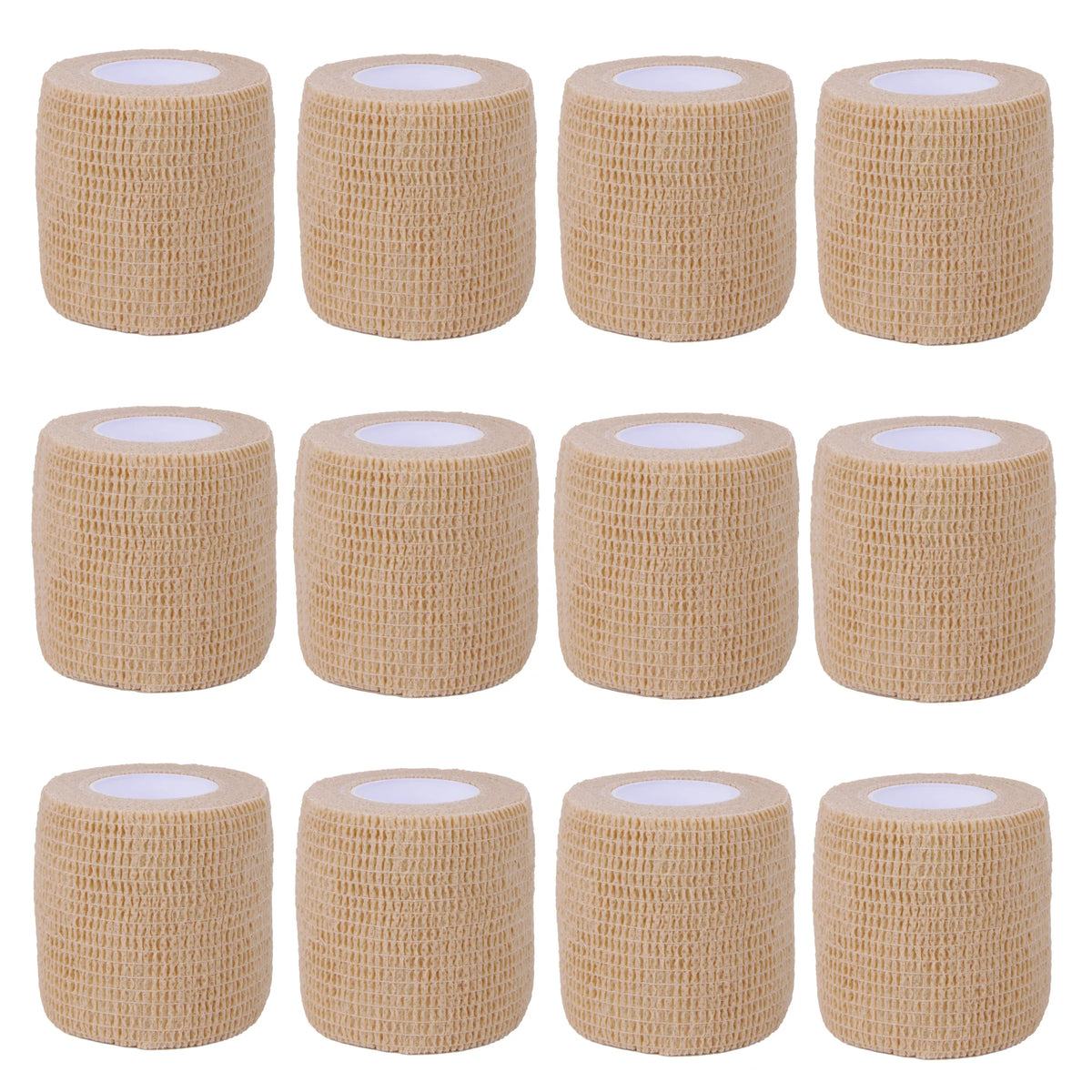 Self-Adhesive Elastic Bandage Wrap for Sports &amp; Tattoo Protection Khaki x 12