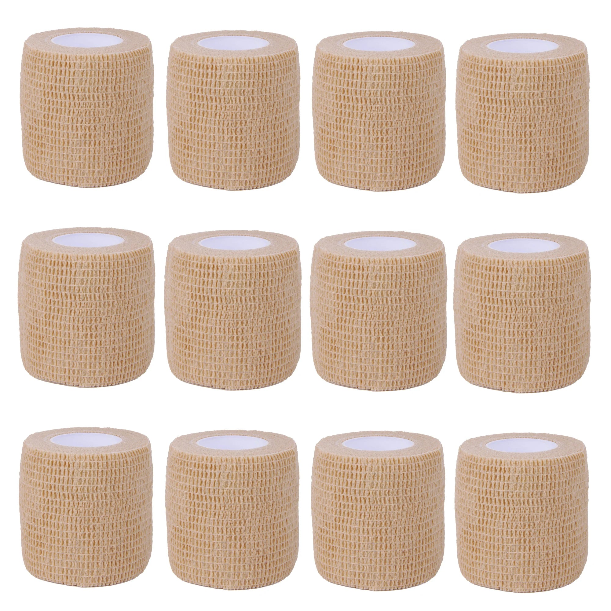 Self-Adhesive Elastic Bandage Wrap for Sports &amp; Tattoo Protection Khaki x 12