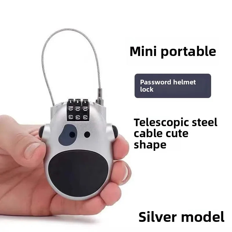 Κλειδαριά με αναδιπλούμενο σχοινί τριών ψηφίων και συρματόσχοινο για αποσκευές και πατίνια