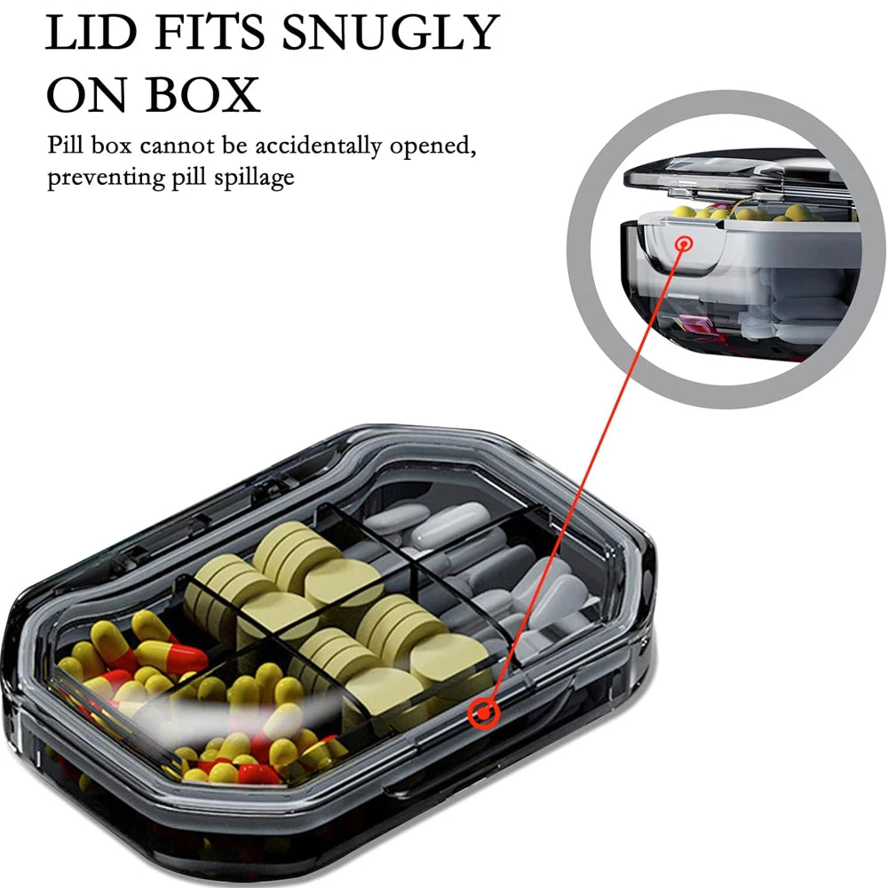 Compartment Small Pill Box &ndash; Compact and Moisture Proof Travel Organizer