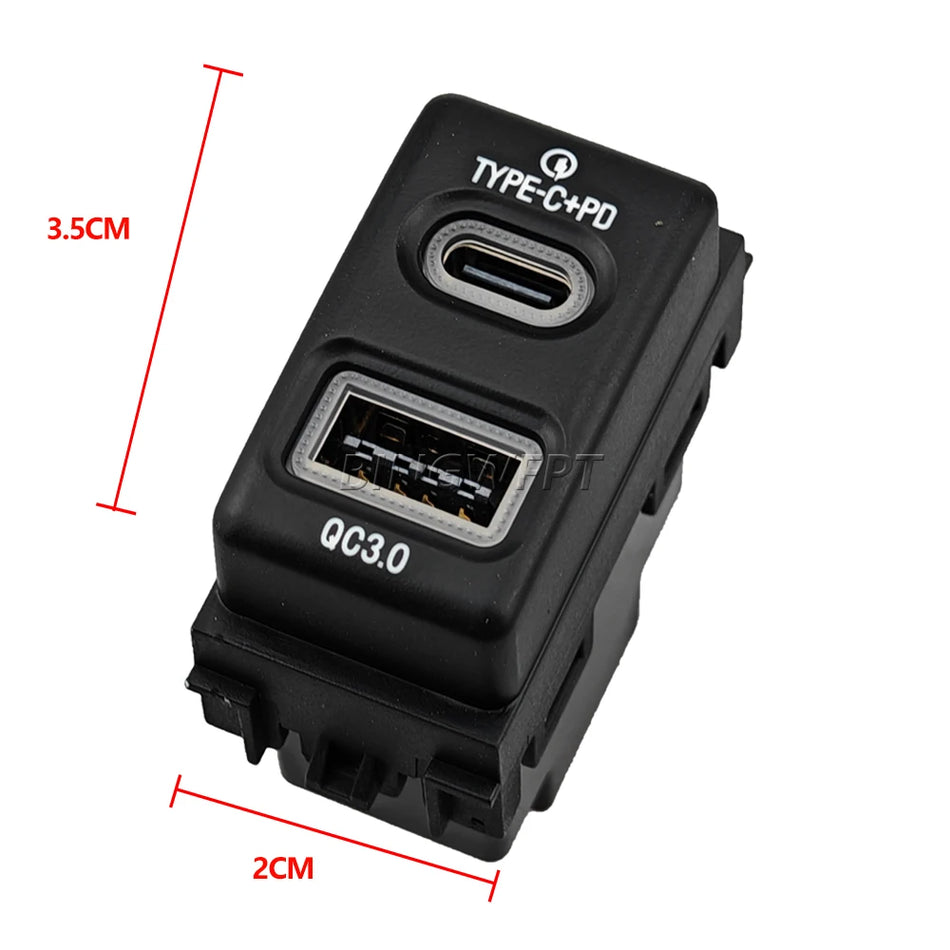 USB lādētājs ar sarkano LED PD ātro uzlādi Nissan Patrol Y62