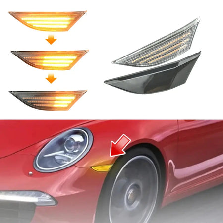 Dynamic LED Side Marker Turn Signal Light For Porsche 718 Boxster Cayman 911 981 982 991 by InterCyprus Trading Ltd