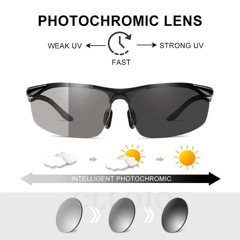 CLLOIO Photochromic Aluminum Sunglasses &ndash; Polarized UV400