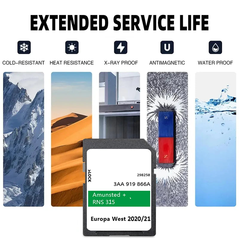 8GB SD Card Europe Maps RNS315 Amunsted &ndash; Europe Map Update