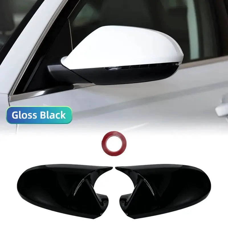 Glossy Black Side Mirror Cap Covers For Audi A6 C7 C7.5 S6 4G RS6 2012 - 2018 rear view wing case pair by InterCyprus Trading Ltd
