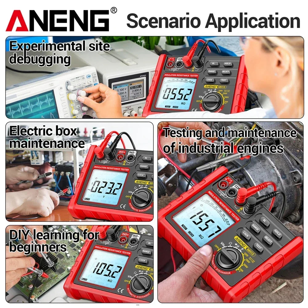 ANENG MH15 Ohmmeter Insulation Meter &ndash; Auto Discharge