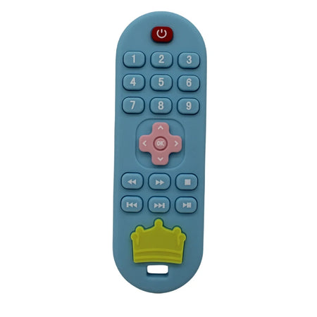 Silicone Remote Control Teether &ndash; Soothing Cognitive Teething Toy blue