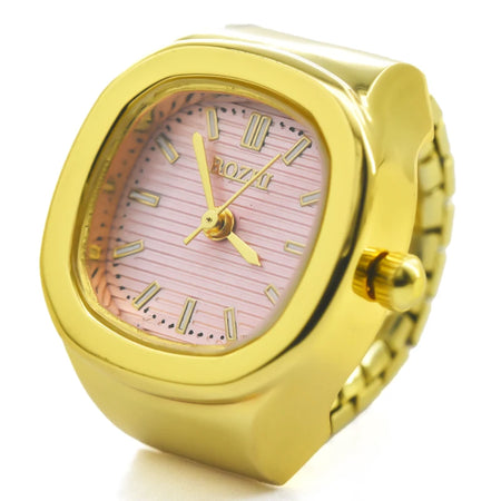 Ring Quartz Watch &ndash; Elegant Design for Couples golden-pink