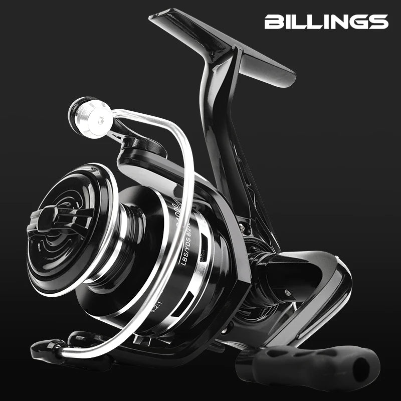 BILLINGS Spinning Fishing Reel AC1000-7000 - Max Drag 10KG, Aluminum Design, Interchangeable Handle