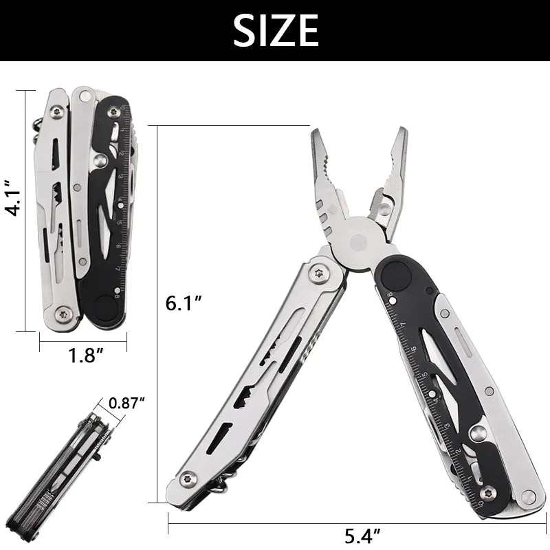 LUCHSHIY Multifunctional Hand Tool Pliers Folding Knife Scissors Plier Saw Outdoor Camping EDC Equipment Folding Multitool