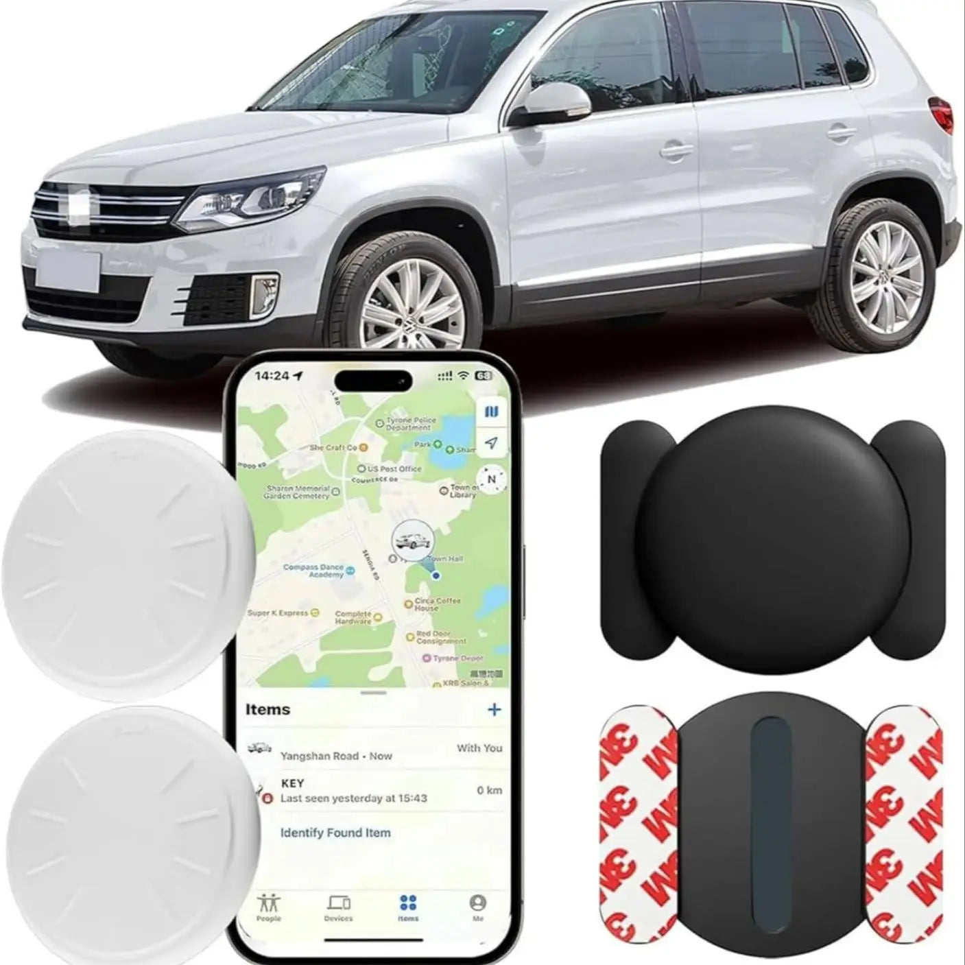 Car GPS Tracking Device &ndash; Real-Time GPS With Find My iOS Magnetic 2 black
