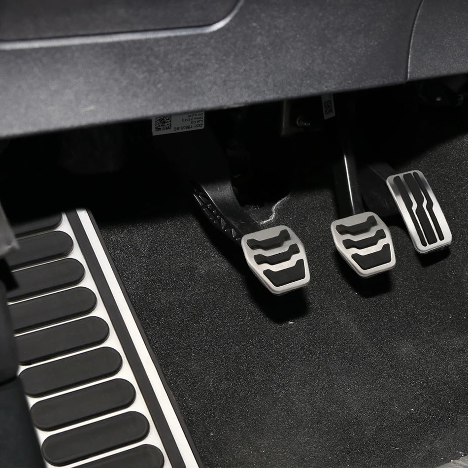 Ford Focus Kuga Pedal Covers Gas and Brake Stainless Steel Rubber