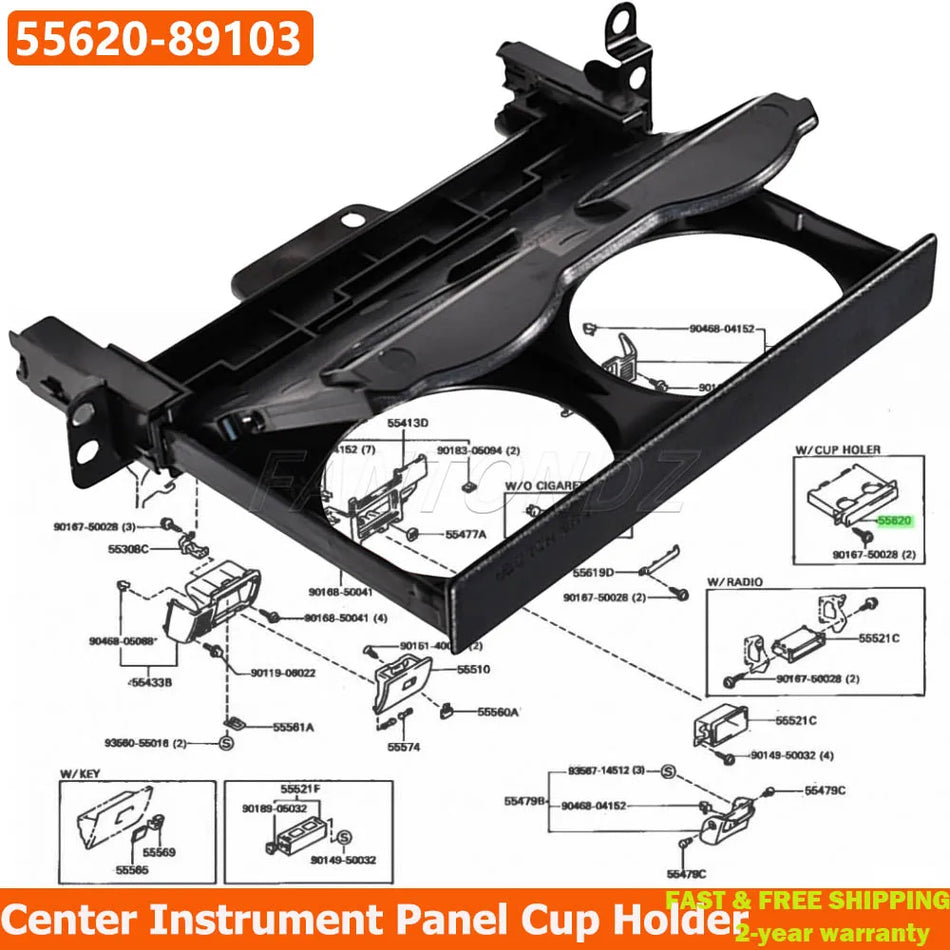 Portavasos del panel de instrumentos para Toyota 4Runner Hilux 1989-1995