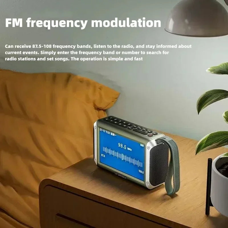 SANSUI F53 Wireless Bluetooth Speaker with LED Display, FM Radio, and MP4 Player