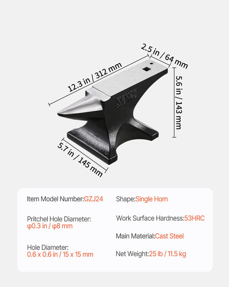 SucceBuy Single Horn Anvil &ndash; High Hardness and Stable Base 11 KG / CZECH REPUBLIC