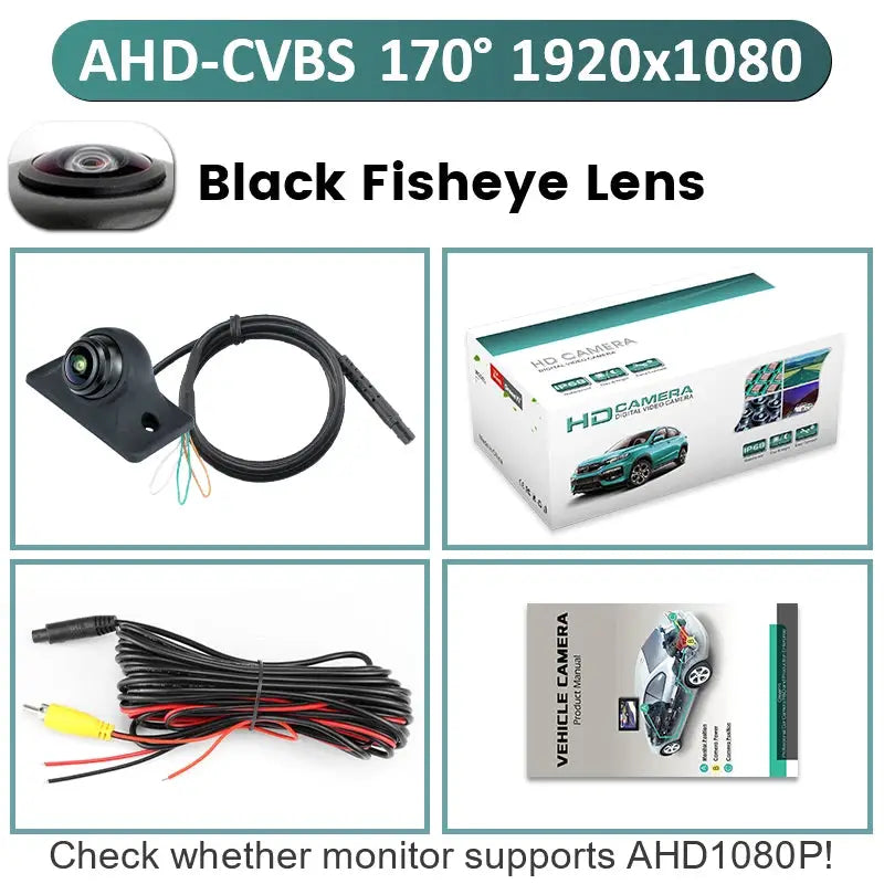 GreenYi 360° Adjustable AHD1080 Car Rear View Camera Universal Mini Side/Front/Backup 170° Fisheye Lens Night Vision Cam Reverse by InterCyprus Trading Ltd
