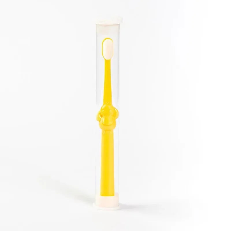Soft Silicone Toothbrush for Babies and Kids (0-10 Years) 4-10Y yellow