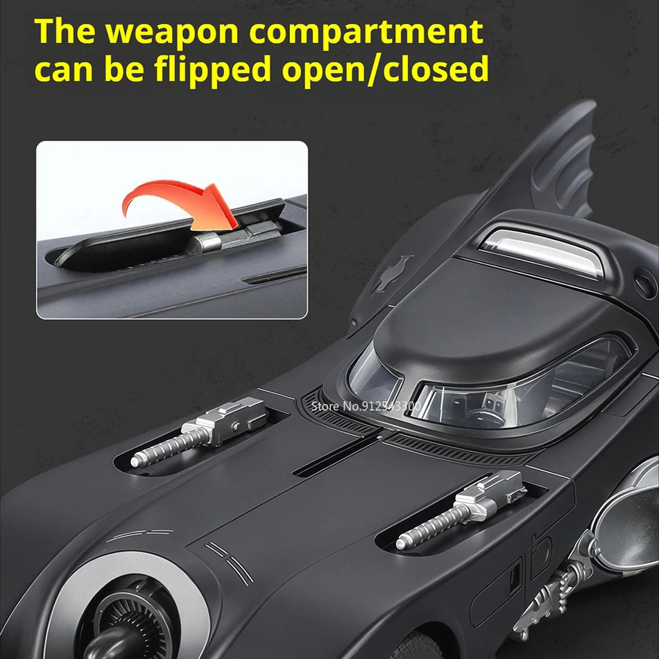 Batmobile Lydinio Modelio Automobilis Žaislas 1:32 Masto Su Atidaromomis Durimis Ir Traukimo Mechanizmu