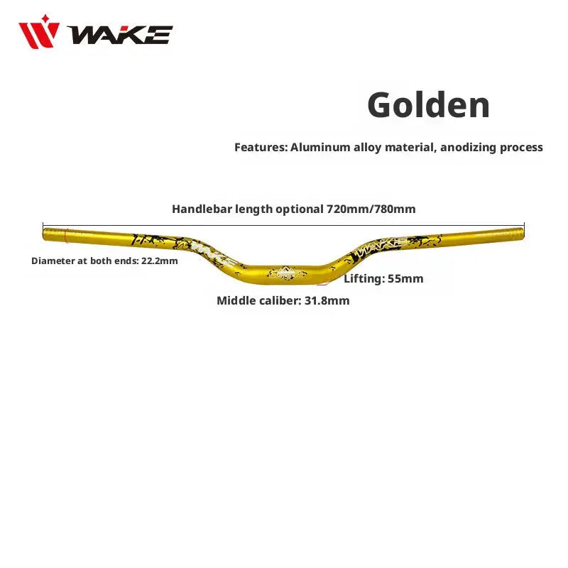WAKE 55mm Riser Bike Handleabr MTB Bike Handle Bar 720/780mm Bicycle Riser Bar Aluminum Alloy Bicycle Handlebar for DownHill by InterCyprus Trading Ltd