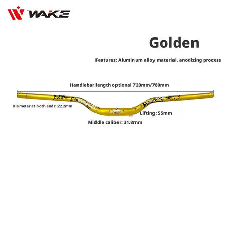 WAKE 55mm Riser Bike Handleabr MTB Bike Handle Bar 720/780mm Bicycle Riser Bar Aluminum Alloy Bicycle Handlebar for DownHill by InterCyprus Trading Ltd