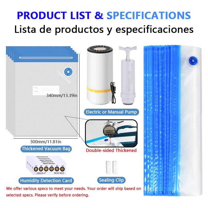 Filament Vacuum Storage Bags with Hand/Electric Pump - Keep Filaments Dry