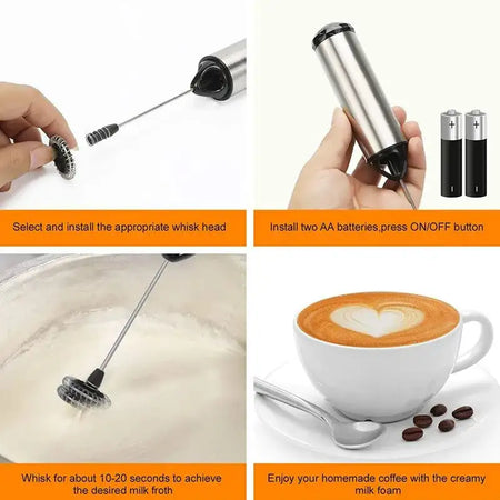 Portable Electric Milk Frother Handheld Coffee Mixer