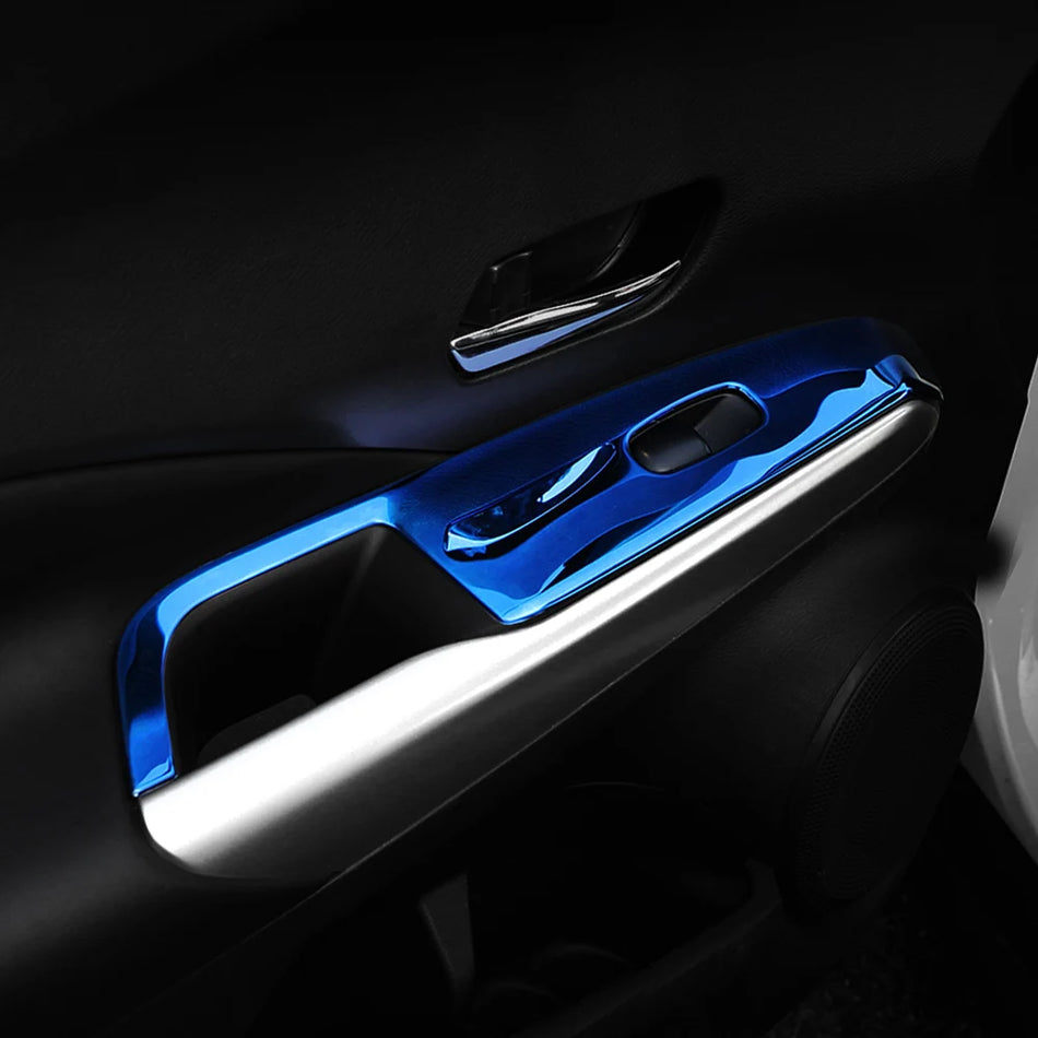 Nissan Kicks Armstöd Fönsterbrytarpanelöverdrag, Krom Rostfritt, 4-delars Set