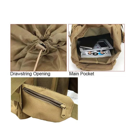 60L Military Backpack &ndash; Molle System For Attachments