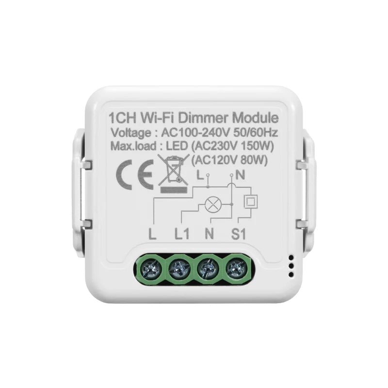 DIY  Wifi Smart Dimmer Switch Module Tuya/Smartlife APP Remote Control Two Way Compatible with Alexa Google Home Voice Control 1 Gang Dimmer / CHINA
