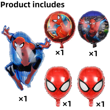5Pcs Balloons Set - Superhero Birthday Party Supplies