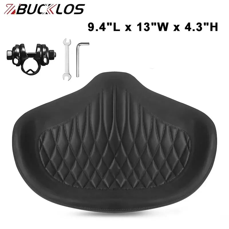 BUCKLOS Extra Wide Bicycle Saddle Oversize Bike Seat Shock Absorption Bicycle Seat for Peloton Exercise Bike Ebike Cruiser Bikes by InterCyprus Trading Ltd