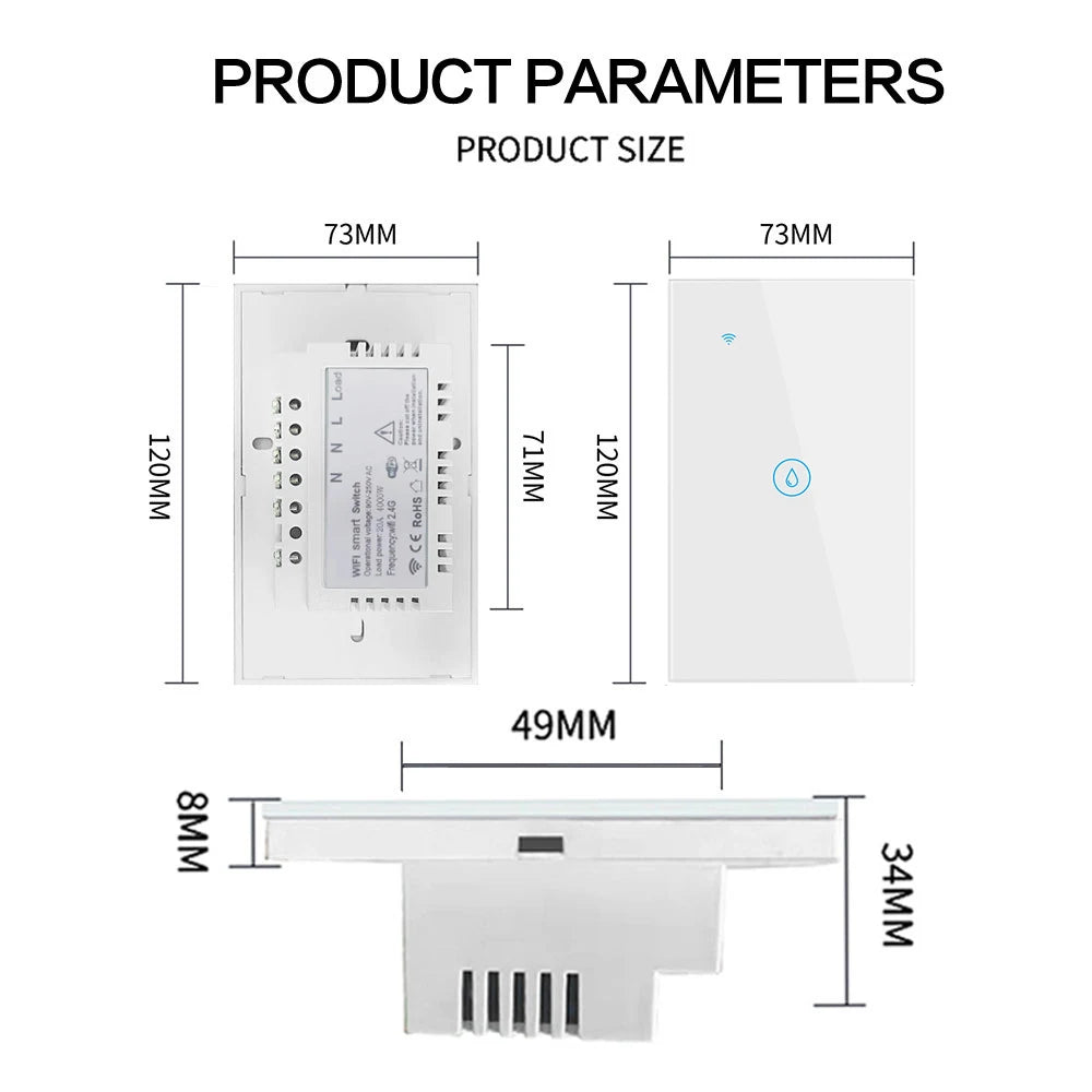 Smart Water Heater Switch with Voice Control and Touch Panel