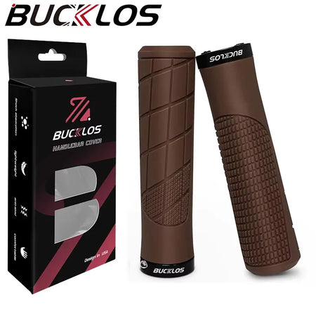 BUCKLOS Lockable Shock-Absorbing Bicycle Handlebar Grips Conventional-Brown