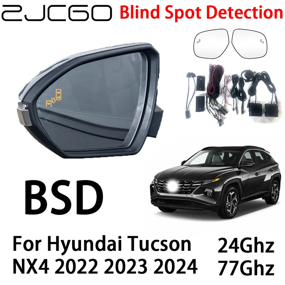 Radar įspėjimo sistema Hyundai Tucson NX4 su aklųjų zonų aptikimu naudojant du milimetrinių bangų radarus 24G 72G Hz