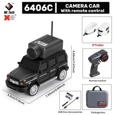 WLtoys 1/64 Mini RC Car &ndash; 720P FPV Camera For Kids Fun 6406 PRO Black