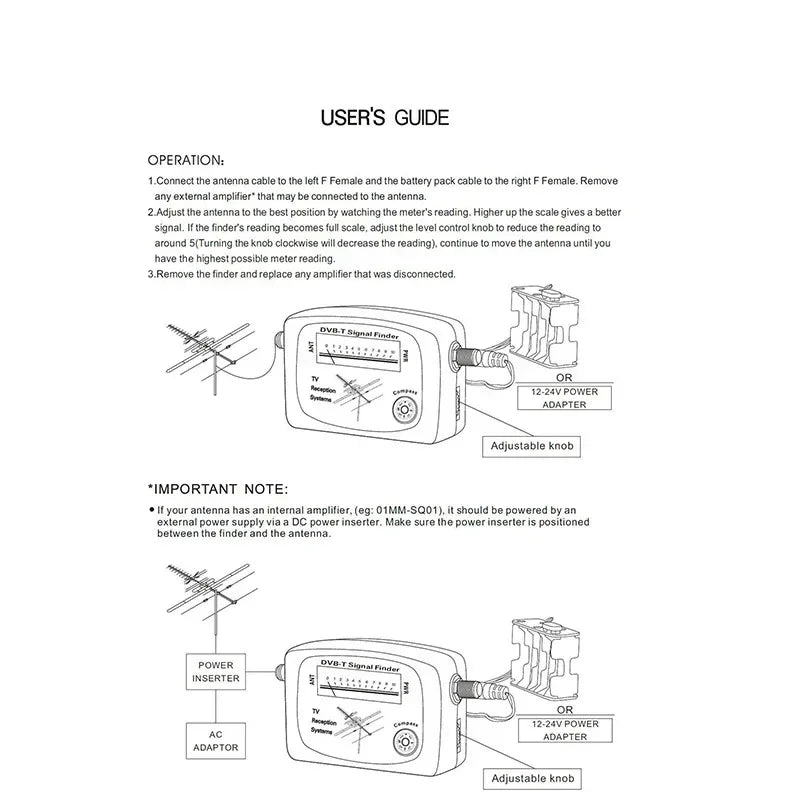 DVB-T Digital TV Antenna Finder with Compass Aerial Terrestrial Signal Meter Pointer TV Satellite Receiver Systems