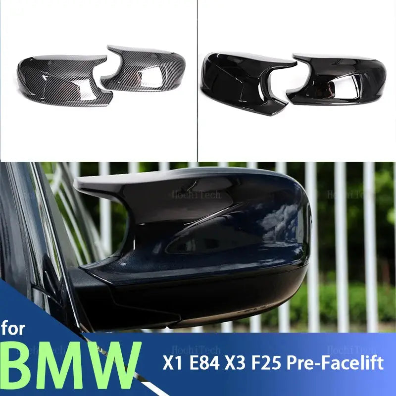 M Style Look Rearview Mirror Cover Cap Carbon Fiber Look Black for BMW X3 F25 X1 E84 Pre-LCI 2010 2011 2012 2013 Case by InterCyprus Trading Ltd