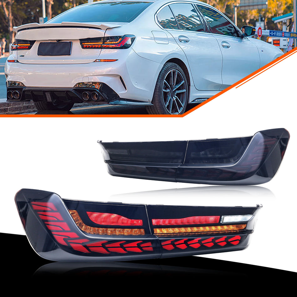Lampy tylne LED GTS do BMW serii 3 G20 G28 G80 M3 2019-2025 Dynamiczny sekwencyjny kierunkowskaz Czarny zestaw lamp tylnych