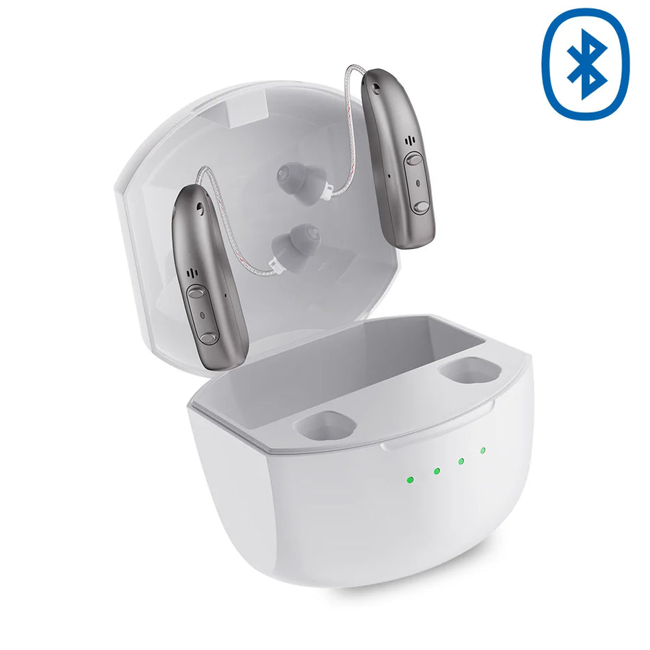 Aparat auditiv Bluetooth cu compensare a pierderii auzului pe 16 canale, potrivire invizibilă, reducere a zgomotului