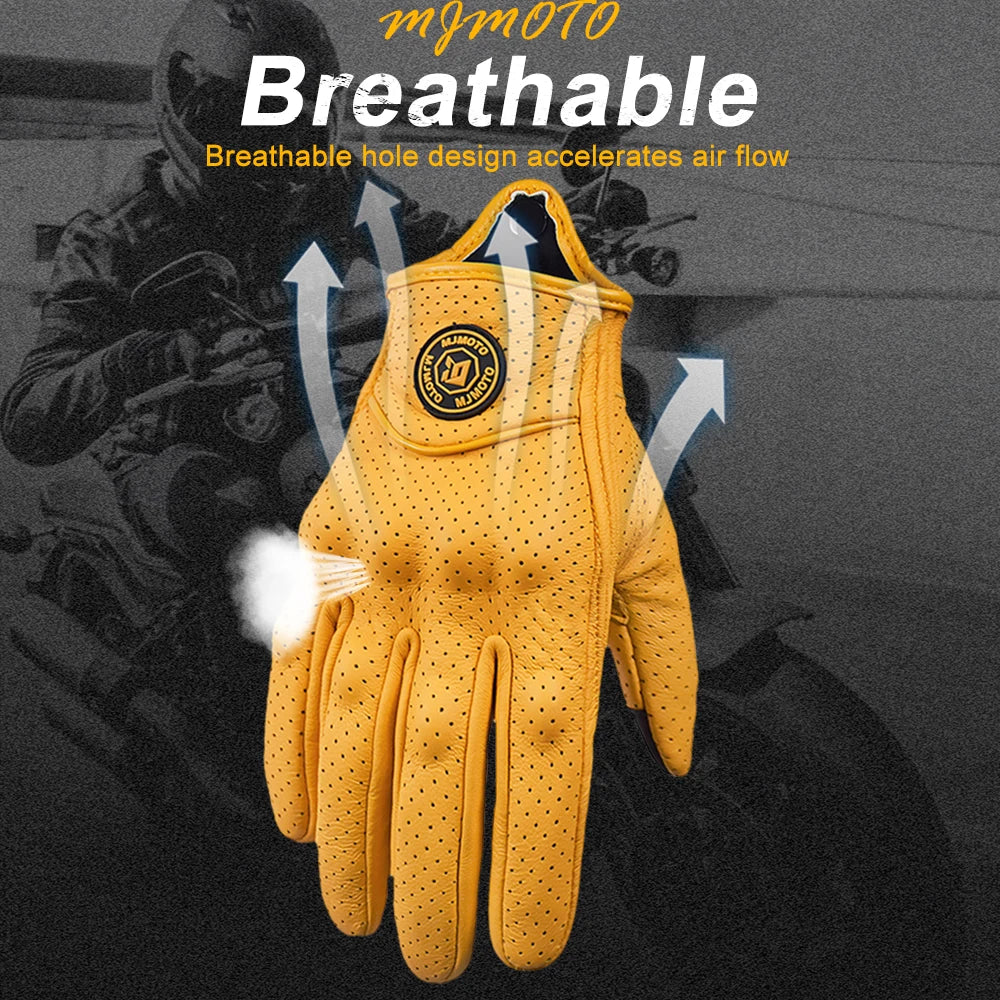 MJ-G02 - Breathable Perforated Motorbike Gloves Pro Grip