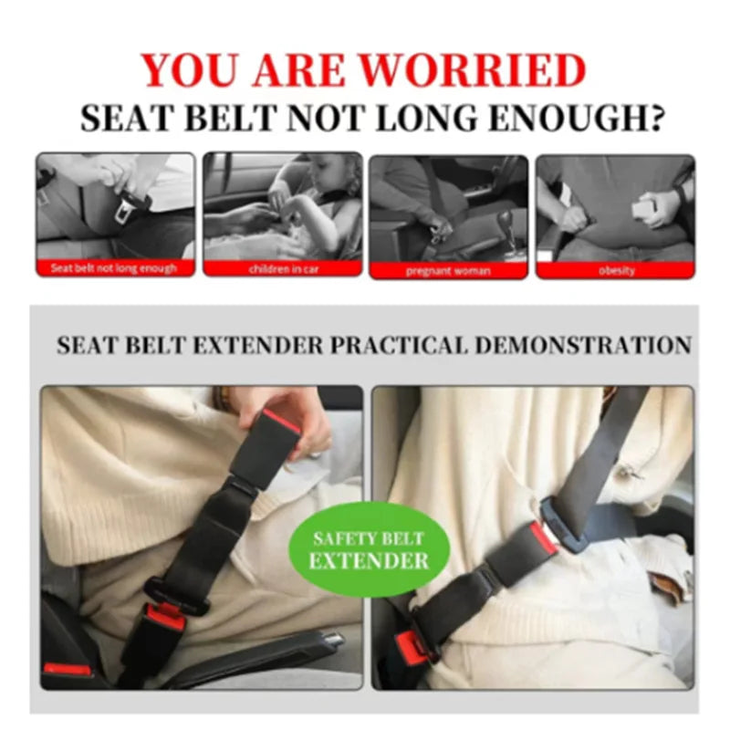Universal Car Seat Belt Extension 23cm Plug Buckle For Child Safety