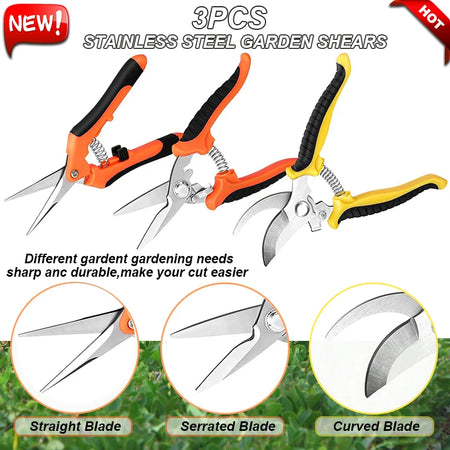 3Pcs Multifunctional Stainless Scissors Pruner Tool &ndash; Sharp