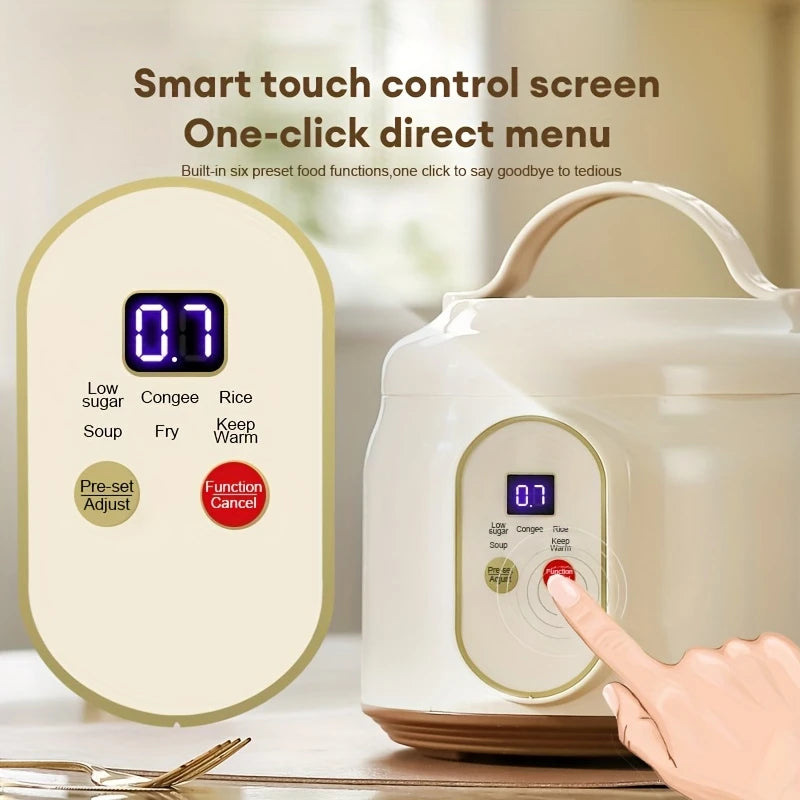 Portable 1.8L Rice Cooker - Smart Low Sugar