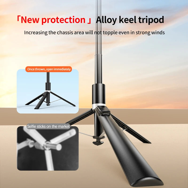 CrownQu Wireless Selfie Stick &ndash; 360 Degree Rotation With Bluetooth Remote