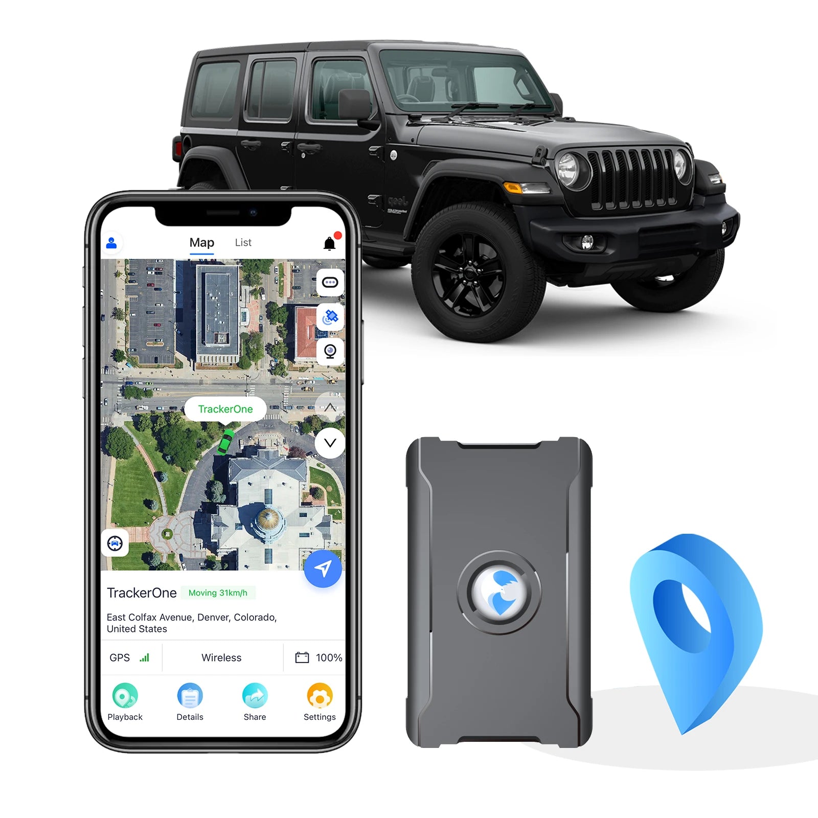 Rastreador GPS para Veículo 6000mAh Localizador Portátil para Carro T1 ...