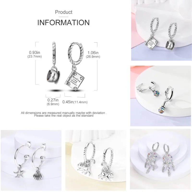 Elegant 925 Sterling Silver Dog Earrings with Zircon and Animal Designs for Women